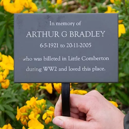 Slate Memorial Plaque on Tree Stake