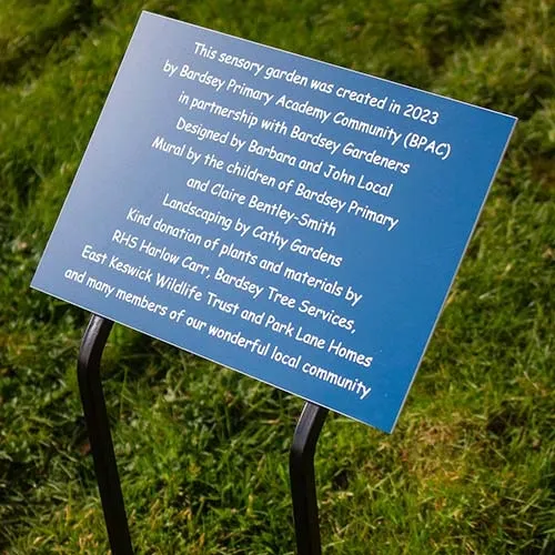 Engraved Plaque on Blue acrylic Laminate