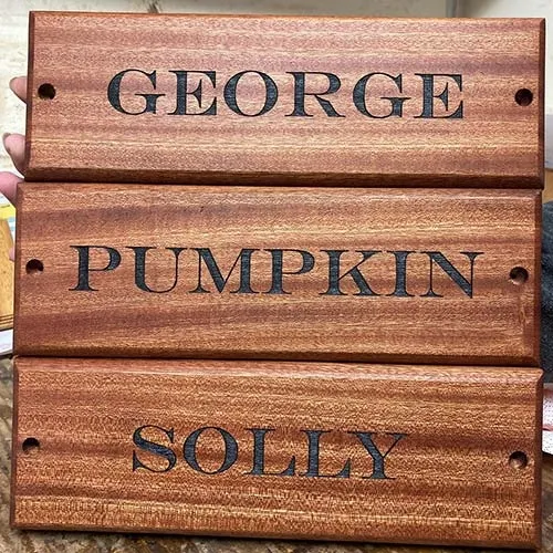 Sapele Wood Stable Signs