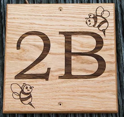 Small Oak Number Sign