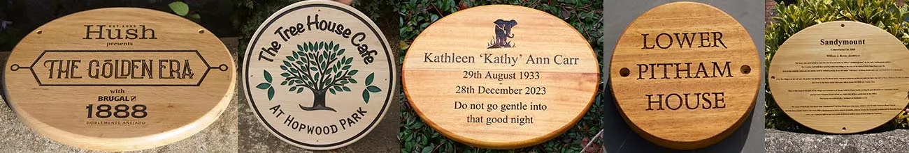 He Sign Maker For The Very Best Wooden Signs: Oval And Round Wooden Signs And Wooden Memorial Plaques.