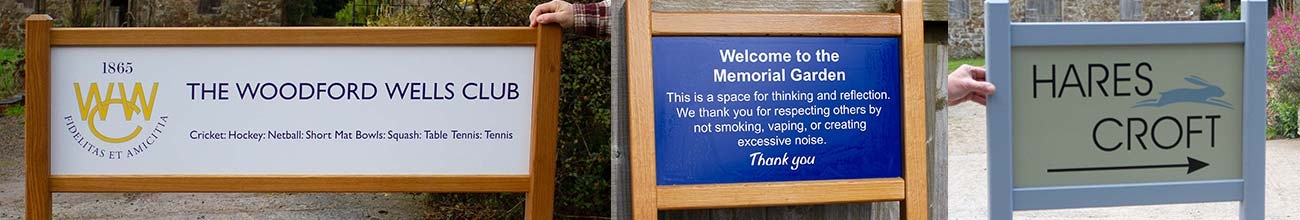 The Sign Maker For The Very Best In Bespoke Signs : Our Carpenters Make Beautiful Wooden Framed Entrance Signs With Oak Frames And Posts.