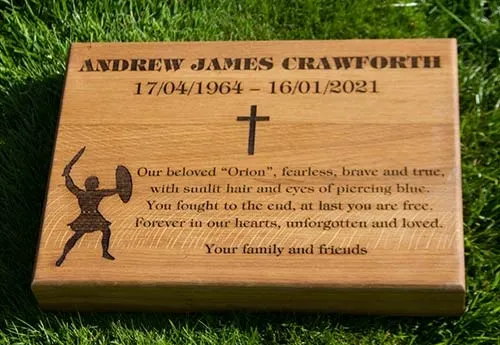 This are bet made in an oil rich timber such as Iroko. Wooden Lawn Memorial
