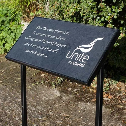 Slate Memorial in Plaque Holder