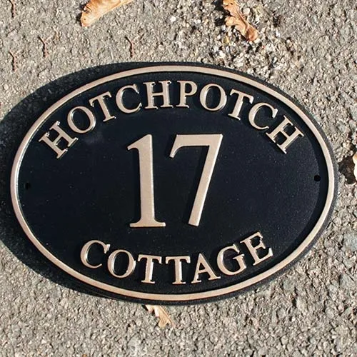 Cast Oval House Name Plate