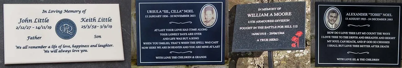 Selection of Engraved Memorial Plaques