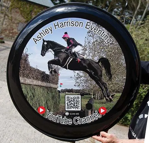 QR codes on wheel covers are are great way to advertise your business. Wheel Cover with a QR code