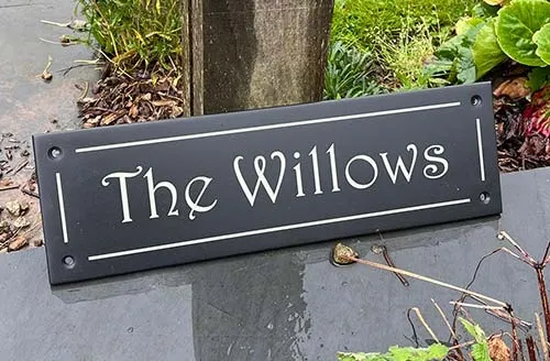Simple slate house signs in a variety of sizes. Slate House Sign With Border