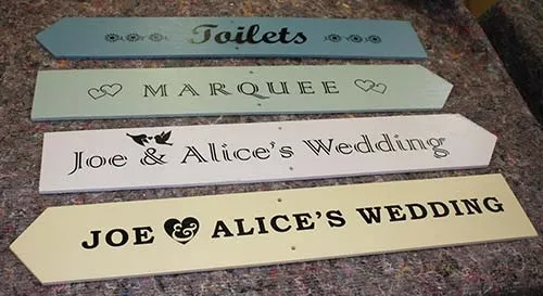 Directional signs that guide your guests with ease and style. Painted Ply Arrows