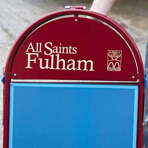 This was a cut vinyl design. A-Board with D-shaped Header