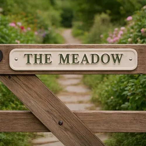 Fixing bars available for metal gates Cast Aluminium Gate Sign