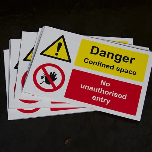 These can be supplied as they are or applied to 2mm PVC Printed Safety Signs