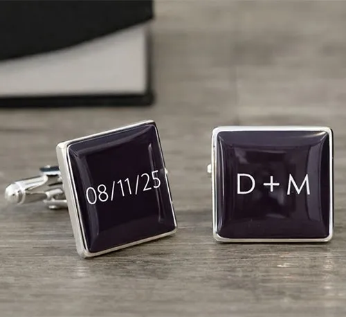 These can also be made white or grey Initials Wedding Cufflinks