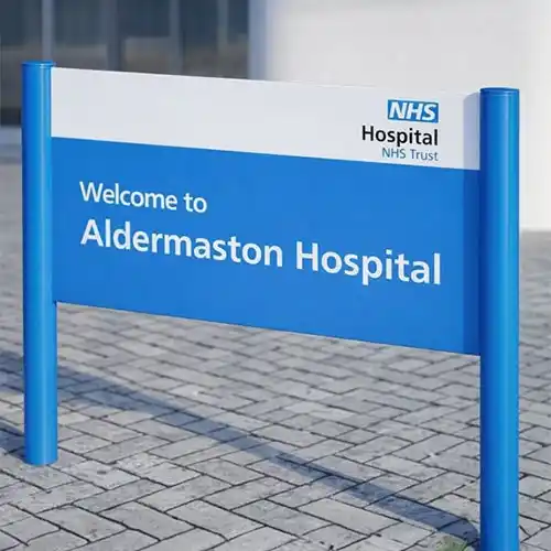 These signs have clean lines with hidden fixings. Modular System with Round Posts