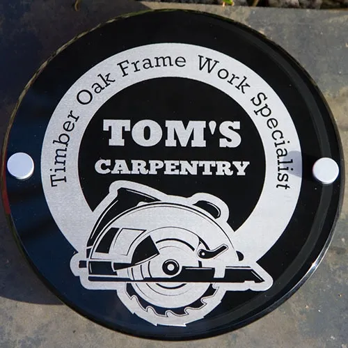 Ideal for House Signs or Business Signs Painted acrylic plaque mounted with stand-off fixings for floating wall effect