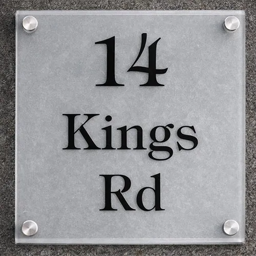 The sandblast effect backing lets the light through. Clear Acrylic Name Plate With Sandblast Effect Backing