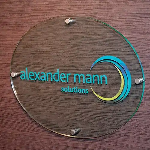 Printed lettering can be cut to leave the rest of the sign clear. Clear Acrylic Sign With Printed Lettering