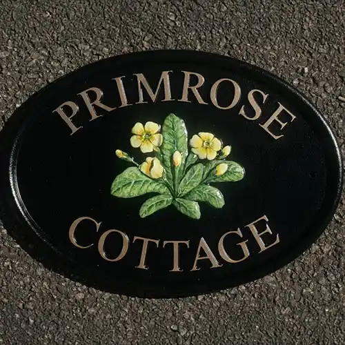 Choose from our selection of hand painted motifs. House Sign with Hand Painted Motif