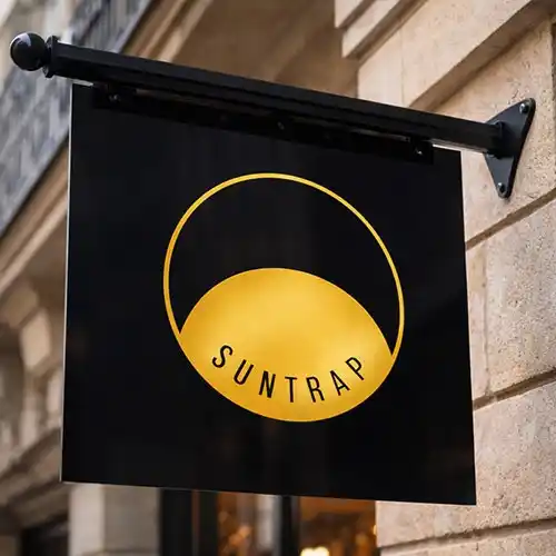 Panel made using black aluminium Projecting Sign