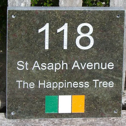 Other paint colours can be used as required. Granite Address Sign