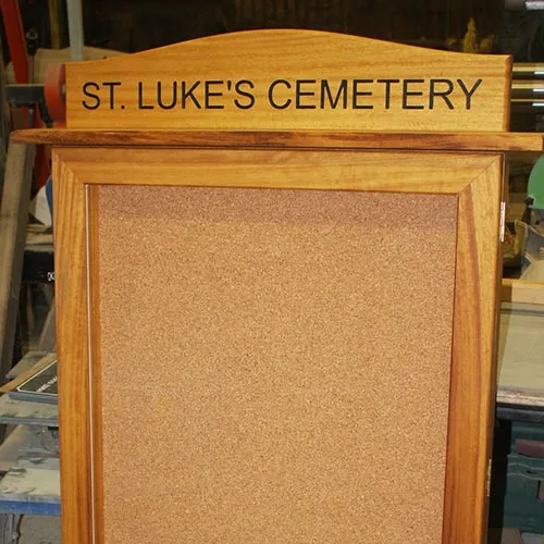 Iroko is a low maintenance timber Iroko Wood Notice Board