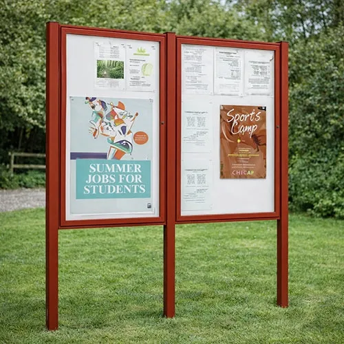 Available with or without posts Double Outd0or Notice Board