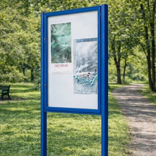 These weatherproof notice boards are ideal for parks and open spaces Lockable notice board installed in public park