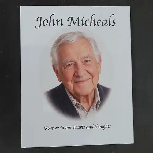 Faded Oval Image Simple Full Colour Memorial