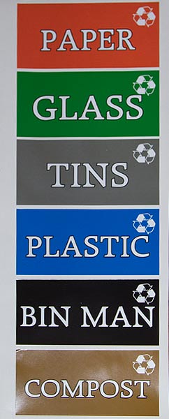 Rycycling bin stickers