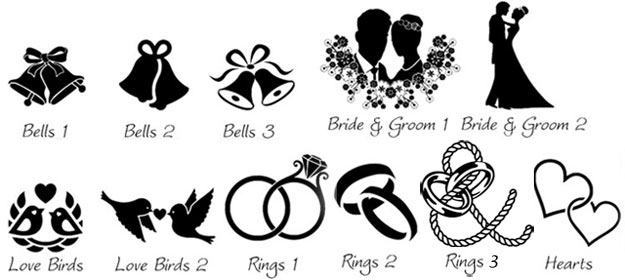 Images which can be used on wedding signs