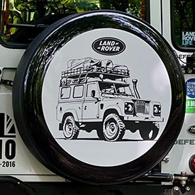 White Land Rover Wheel Cover