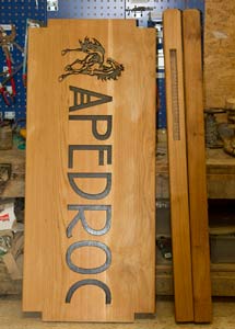 Oak Sign with morticed joints and posts