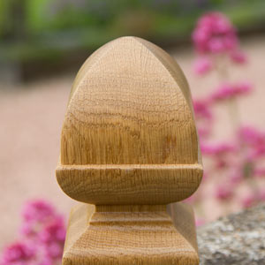 Acorn shaped oak post top.