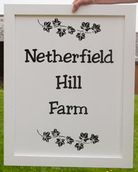 Painted Black and White Wooden Framed Signs