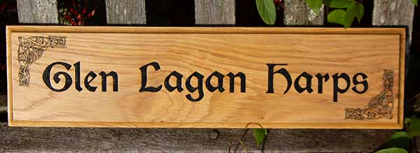 Oak sign with scalloped edge